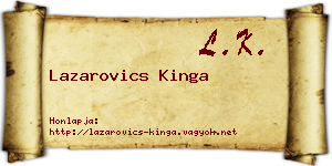 Lazarovics Kinga névjegykártya