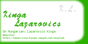 kinga lazarovics business card